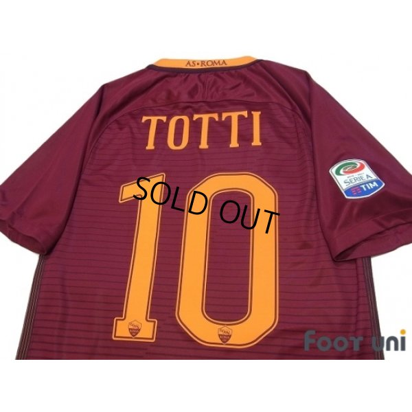Photo4: AS Roma 2016-2017 Home Shirt #10 Totti Serie A Tim Patch/Badge w/tags
