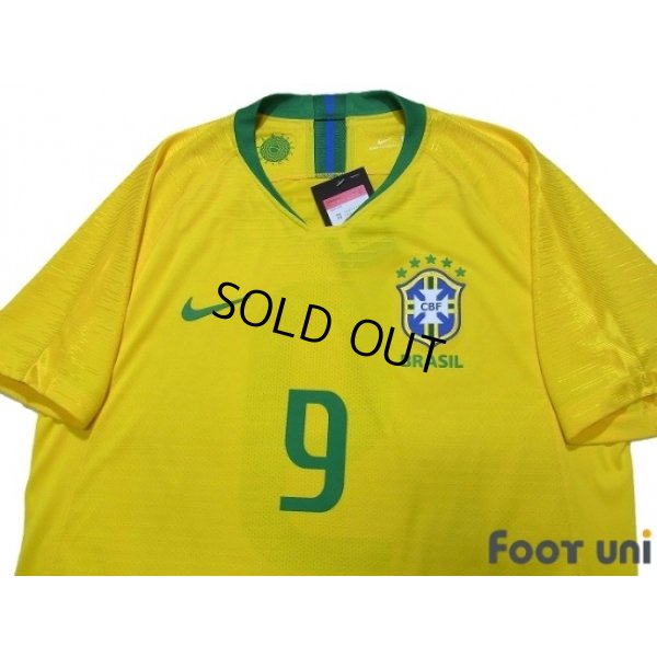 Photo3: Brazil 2018 Home Authentic Shirt #9 Gabriel Jesus w/tags