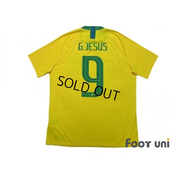 Photo2: Brazil 2018 Home Authentic Shirt #9 Gabriel Jesus w/tags