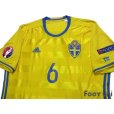 Photo3: Sweden Euro 2016 Home Shirt #6 Forsberg UEFA Euro 2016 Patch/Badge Respect Patch/Badge