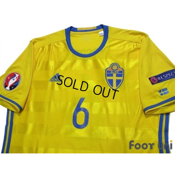 Photo3: Sweden Euro 2016 Home Shirt #6 Forsberg UEFA Euro 2016 Patch/Badge Respect Patch/Badge
