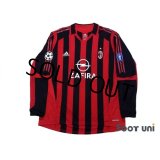 AC Milan 2005-2006 Home Match Issue Long Sleeve Shirt #7 Shevchenko