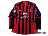 AC Milan 2005-2006 Home Match Issue Long Sleeve Shirt #7 Shevchenko
