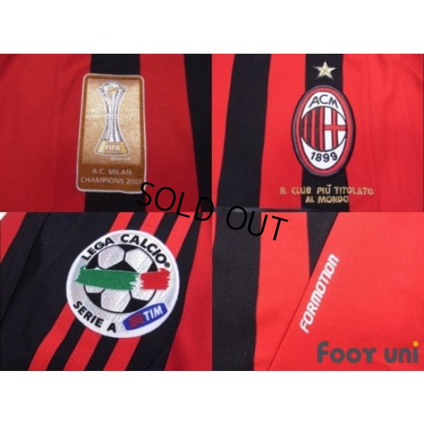 Photo6: AC Milan 2007-2008 Home Match Issue Long Sleeve Shirt #3 Maldini