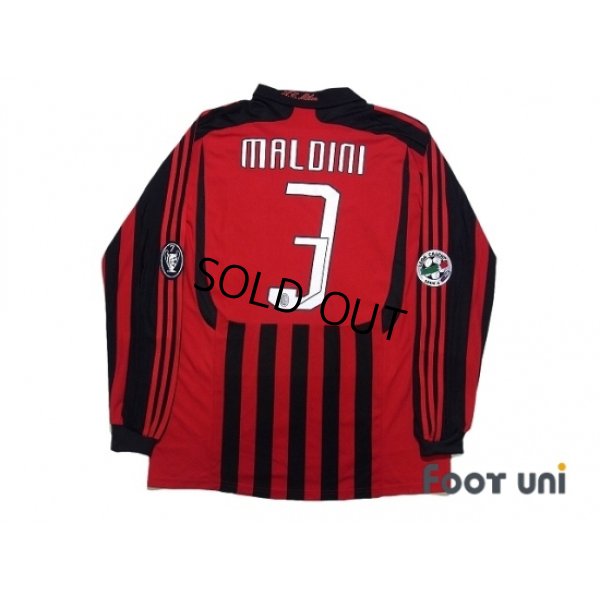 Photo2: AC Milan 2007-2008 Home Match Issue Long Sleeve Shirt #3 Maldini