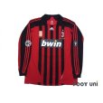 Photo1: AC Milan 2007-2008 Home Match Issue Long Sleeve Shirt #3 Maldini (1)