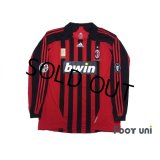 AC Milan 2007-2008 Home Match Issue Long Sleeve Shirt #3 Maldini