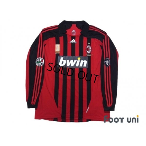 Photo1: AC Milan 2007-2008 Home Match Issue Long Sleeve Shirt #3 Maldini