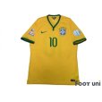Photo1: Brazil 2015 Home Authentic Shirt #10 Neymar Jr Copa America Chile 2015 Patch/Badge (1)
