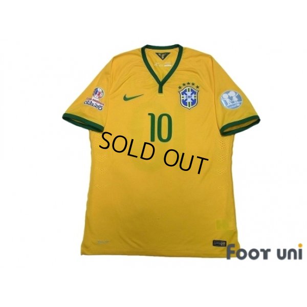 Photo1: Brazil 2015 Home Authentic Shirt #10 Neymar Jr Copa America Chile 2015 Patch/Badge
