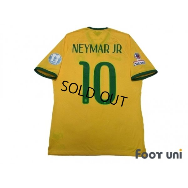Photo2: Brazil 2015 Home Authentic Shirt #10 Neymar Jr Copa America Chile 2015 Patch/Badge