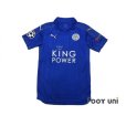 Photo1: Leicester City 2016-2017 Home Shirt #20 Okazaki Champions League Patch/Badge Respect Patch/Badge (1)