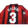 Photo4: AC Milan 1998-1999 Home Long Sleeve Shirt #3 Maldini Lega Calcio Patch/Badge (4)