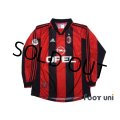 AC Milan 1998-1999 Home Long Sleeve Shirt #3 Maldini Lega Calcio Patch/Badge