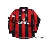 AC Milan 1998-1999 Home Long Sleeve Shirt #3 Maldini Lega Calcio Patch/Badge