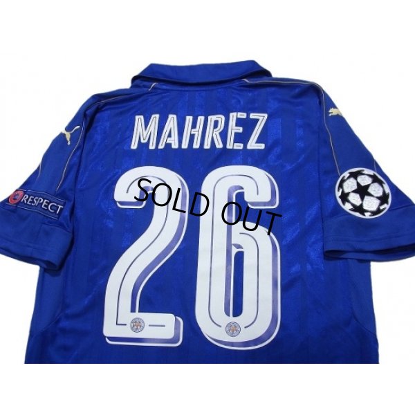 Photo4: Leicester City 2016-2017 Home Shirt #26 Mahrez Champions League Patch/Badge Respect Patch/Badge