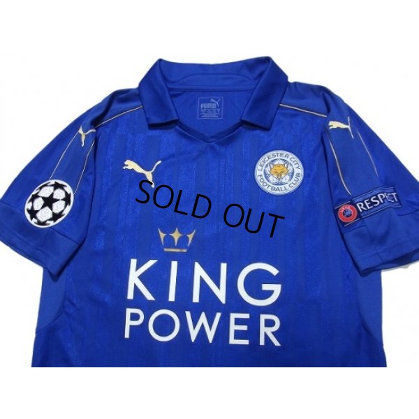 Photo3: Leicester City 2016-2017 Home Shirt #26 Mahrez Champions League Patch/Badge Respect Patch/Badge