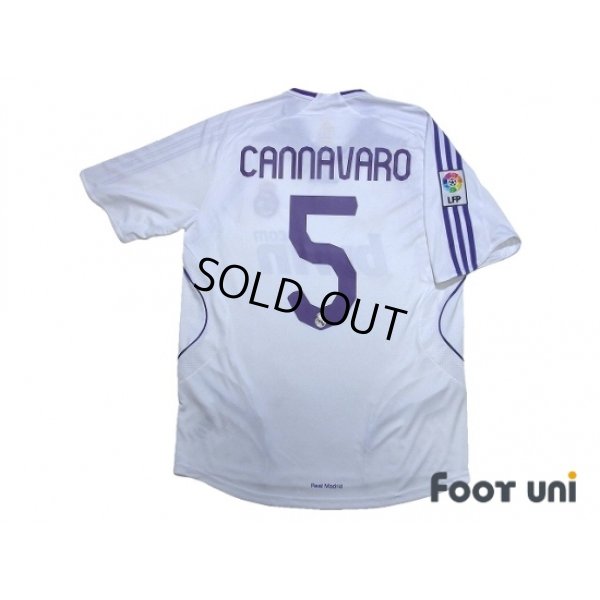 Photo2: Real Madrid 2007-2008 Home Shirt #5 Cannavaro LFP Patch/Badg