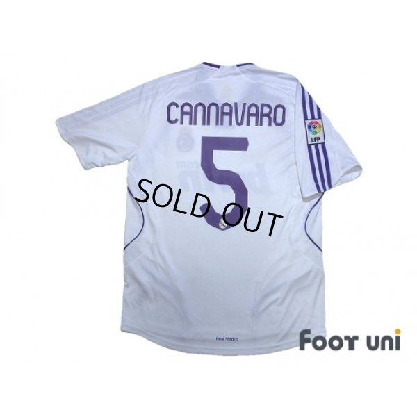 Photo2: Real Madrid 2007-2008 Home Shirt #5 Cannavaro LFP Patch/Badg