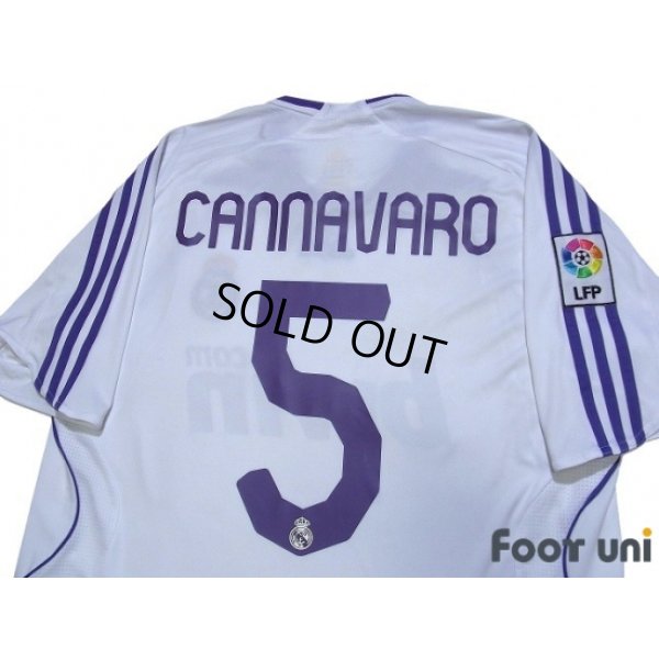 Photo4: Real Madrid 2007-2008 Home Shirt #5 Cannavaro LFP Patch/Badg