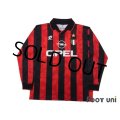 AC Milan 1994-1995 Home Long Sleeve Shirt #10 Scudetto Patch/Badge