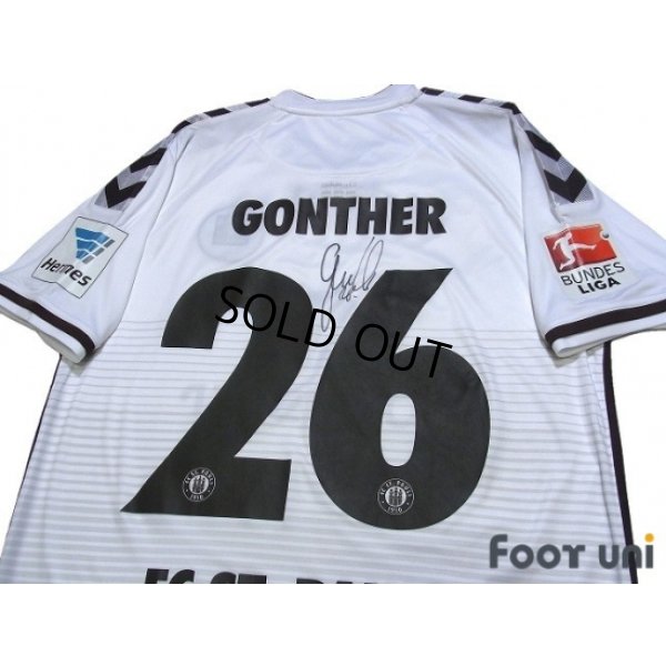 Photo4: FC St.Pauli 2014-2015 Away Autographed Shirt #26 Gonther Bundesliga Patch/Badge Hermes Patch/Badge