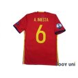 Photo2: Spain 2016 Home Authentic Shirt #6 A.Iniesta UEFA Euro 2012 Champions Patch/Badge Respect Patch/Badge w/tags (2)