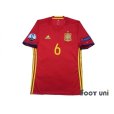 Photo1: Spain 2016 Home Authentic Shirt #6 A.Iniesta UEFA Euro 2012 Champions Patch/Badge Respect Patch/Badge w/tags (1)