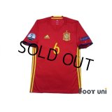 Spain 2016 Home Authentic Shirt #6 A.Iniesta UEFA Euro 2012 Champions Patch/Badge Respect Patch/Badge w/tags