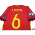 Photo4: Spain 2016 Home Authentic Shirt #6 A.Iniesta UEFA Euro 2012 Champions Patch/Badge Respect Patch/Badge w/tags (4)