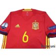 Photo3: Spain 2016 Home Authentic Shirt #6 A.Iniesta UEFA Euro 2012 Champions Patch/Badge Respect Patch/Badge w/tags (3)