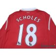 Photo4: Manchester United 2010-2011 Home Long Sleeve Shirt #18 Scholes (4)