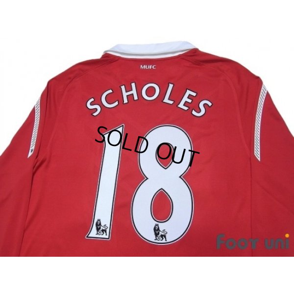 Photo4: Manchester United 2010-2011 Home Long Sleeve Shirt #18 Scholes