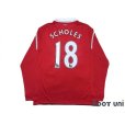 Photo2: Manchester United 2010-2011 Home Long Sleeve Shirt #18 Scholes (2)