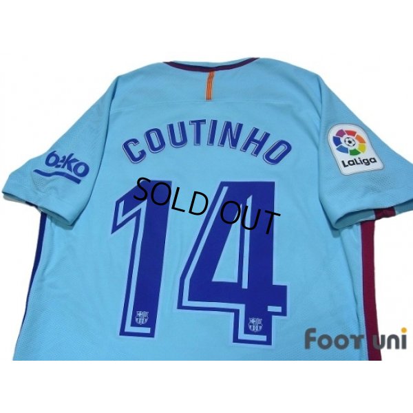 Photo5: FC Barcelona 2017-2018 Away Authentic Shirts and shorts Set #14 Coutinho La Liga Patch/Badge