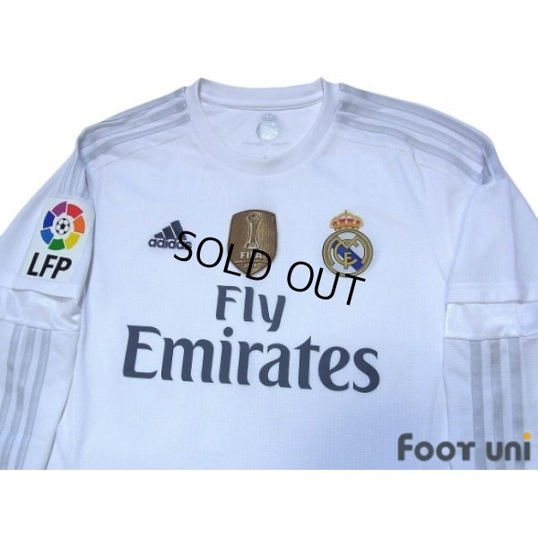 Photo3: Real Madrid 2015-2016 Home Long Sleeve Shirt #4 Sergio Ramos LFP Patch/Badge