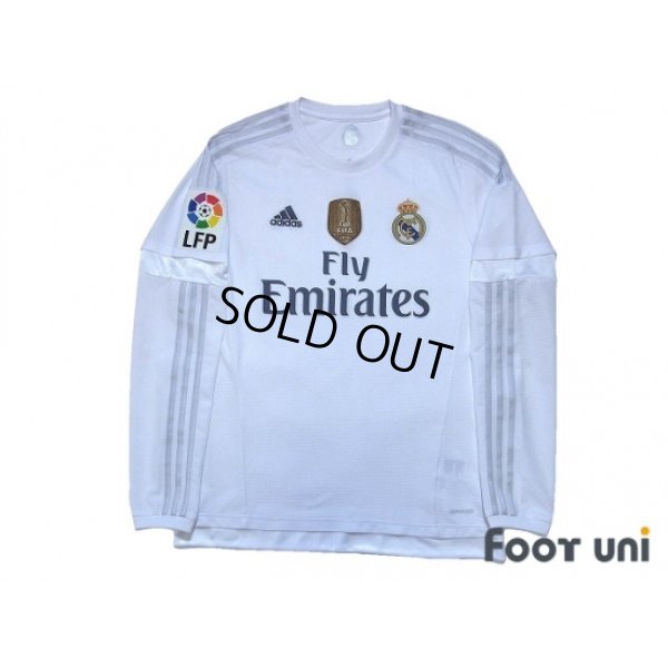 Photo1: Real Madrid 2015-2016 Home Long Sleeve Shirt #4 Sergio Ramos LFP Patch/Badge