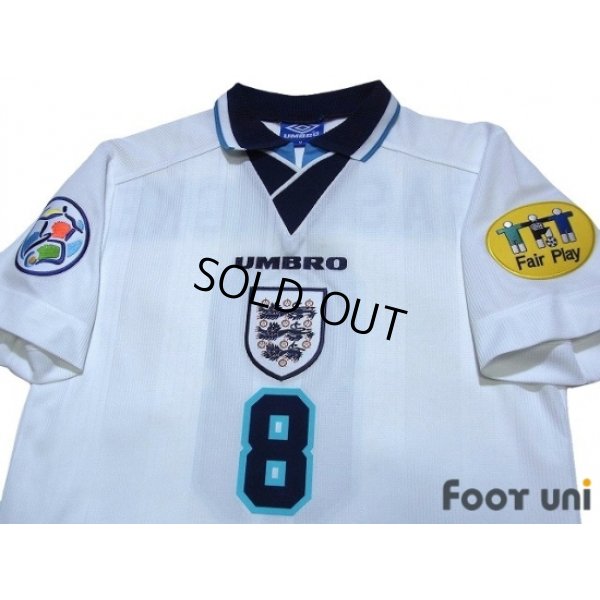 Photo3: England 1996 Home Shirt #8 Gascoigne UEFA Euro 1996 Patch/Badge UEFA Fair Play Patch/Badge