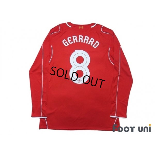 Photo2: Liverpool 2014-2015 Home Long Sleeve Shirt #8 Gerrard