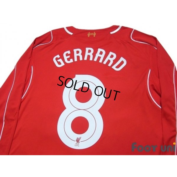Photo4: Liverpool 2014-2015 Home Long Sleeve Shirt #8 Gerrard
