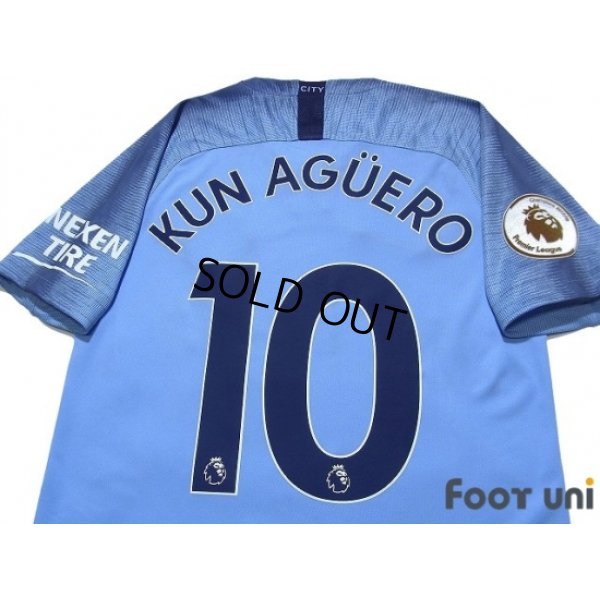 Photo4: Manchester City 2018-2019 Home Shirt #10 Kun Aguero Premier League Patch/Badge