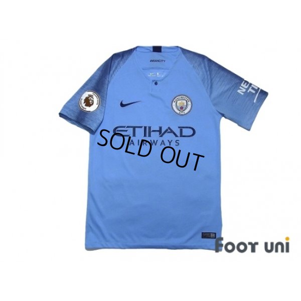 Photo1: Manchester City 2018-2019 Home Shirt #10 Kun Aguero Premier League Patch/Badge
