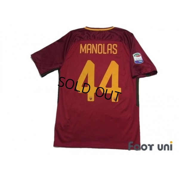 Photo2: AS Roma 2017-2018 Home Shirt #44 Konstantinos Manolas Serie A Tim Patch/Badge