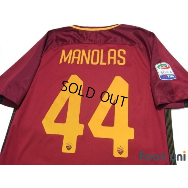 Photo4: AS Roma 2017-2018 Home Shirt #44 Konstantinos Manolas Serie A Tim Patch/Badge