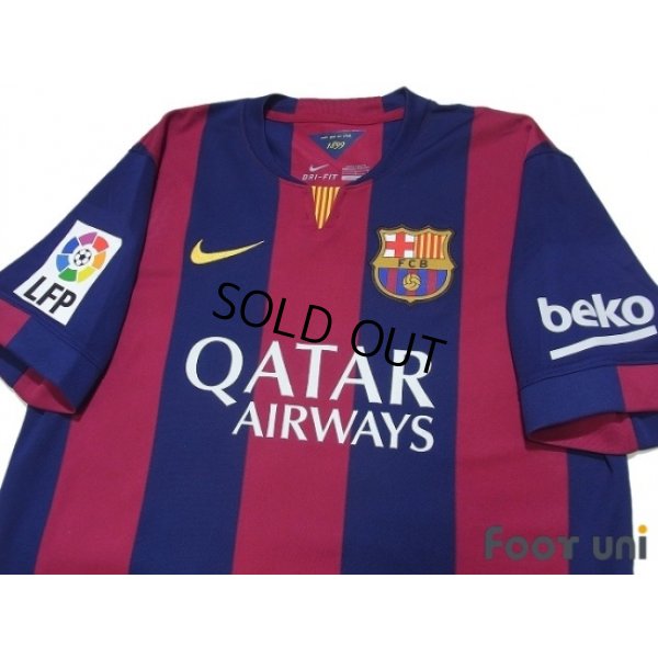 Photo4: FC Barcelona 2014-2015 Home Shirt and Shorts Set #10 Messi LFP Patch/Badge