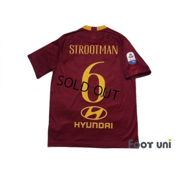 Photo2: AS Roma 2018-2019 Home Shirt #18 Strootman Serie A Tim Patch/Badge