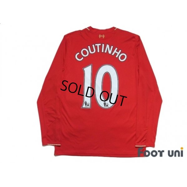 Photo2: Liverpool 2015-2016 Home Long Sleeve Shirt #10 Coutinho