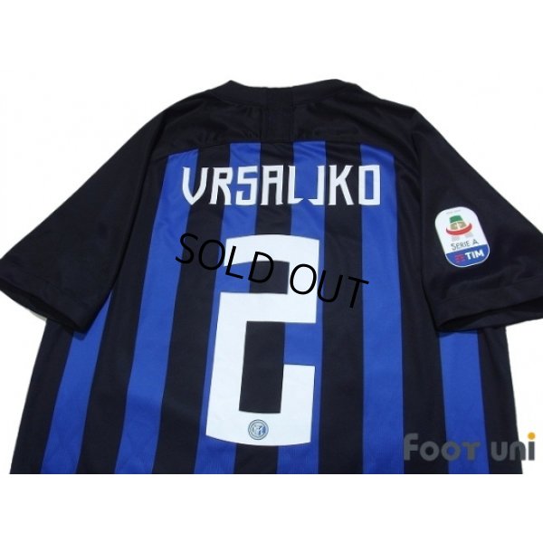 Photo4: Inter Milan 2018-2019 Home Shirt #2 Sime Vrsaljko Serie A Tim Patch/Badge