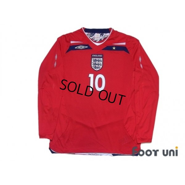 Photo1: England 2008 Away Long Sleeve Shirt #10 Gerrard