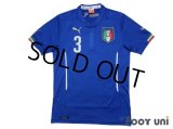 Italy 2014 Home Shirt #3 Chiellini